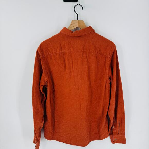 UNTUCKit Men’s Slim Fit Orange Brushed Flannel Button Down Shirt Large - Picture 2 of 8